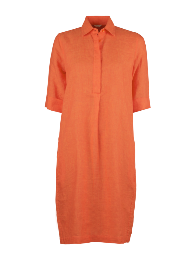 Aud dress, orange  lin